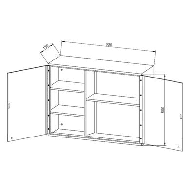 Milano Ss Cabinet  Model : Ep6050D Size : 600X150X500Mm - Made In China